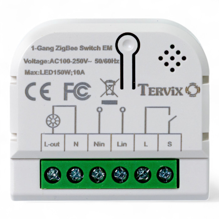 Розумний вимикач Tervix Pro Line ZigBee Switch (1 клавіша / розетка)