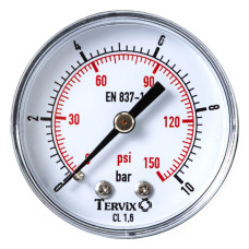 манометр Tervix Pro Line 50 0-10 бар 1/4" акс.
