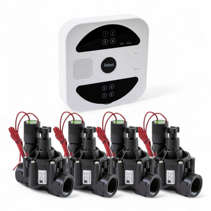 Комплект для автоматичного поливу (WiFi контролер + 4 клапани DN32)