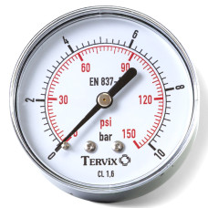 манометр Tervix Pro Line 63 0-10 бар 1/4" акс.