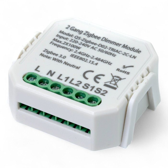 Розумний вимикач - регулятор Tervix Pro Line ZigBee Dimmer (2 клавіші)