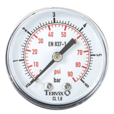 манометр Tervix Pro Line 63 0-6 бар 1/4" акс.