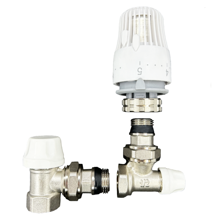 Комплект для подключения радиатора с термоголовкой (прямой) Tervix Pro Line Radiator Set 1