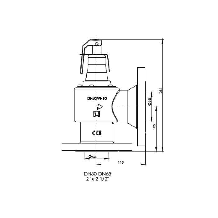 Запобіжний клапан F DN50x65 10бар
