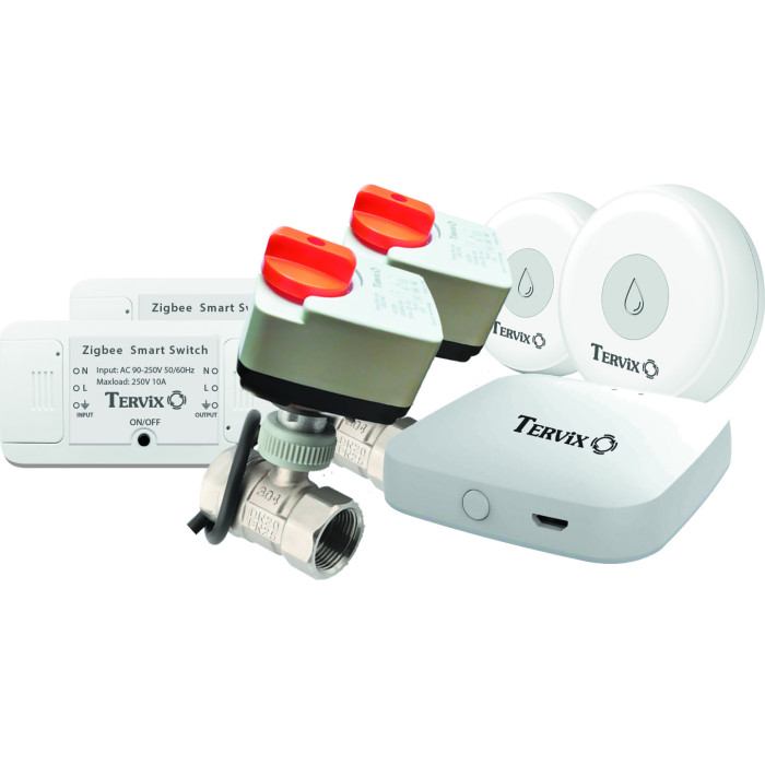 Система защиты от потопа для дома Tervix ZigBee Water Stop Premium на 2 трубы 1/2