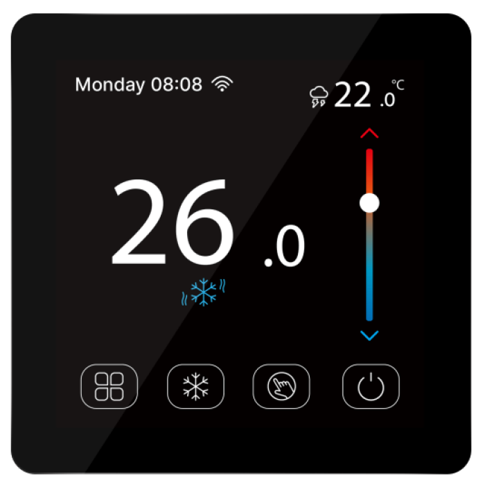 Кімнатний сенсорний термостат з WiFi управлінням Tervix Pro Line WiFi TouchScreen Thermostat (котел), чорний