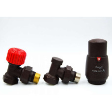 Комплект термостатический Vario Term, ELEGANT, угловой,  матовый черный, ELGS0224C/FK