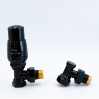 Комплект термостатический Vario Term, ELEGANT, угловой, глянцевий черный, ELGS0213C/FK