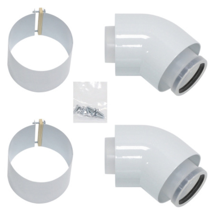 Концентричне коліно Vaillant 45° 80/125 мм (турбо)