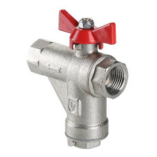 Кран шаровой Valtec со встроенным прямым фильтром вн-вн 1/2" Combi VT.294.N.04