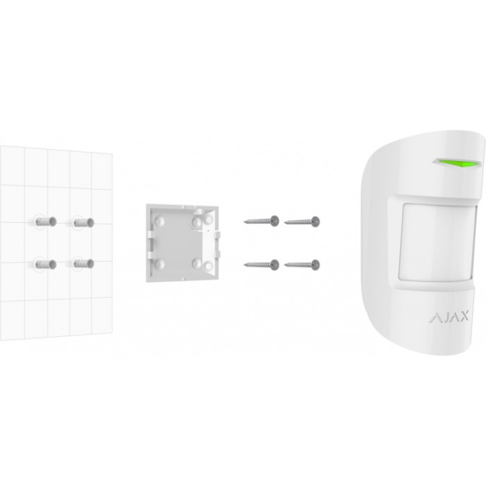 Ajax Комплект охранной сигнализации StarterKit 2, hub2, motionprotect, doorprotect, spacecontrol, jeweller, беспроводной, белый