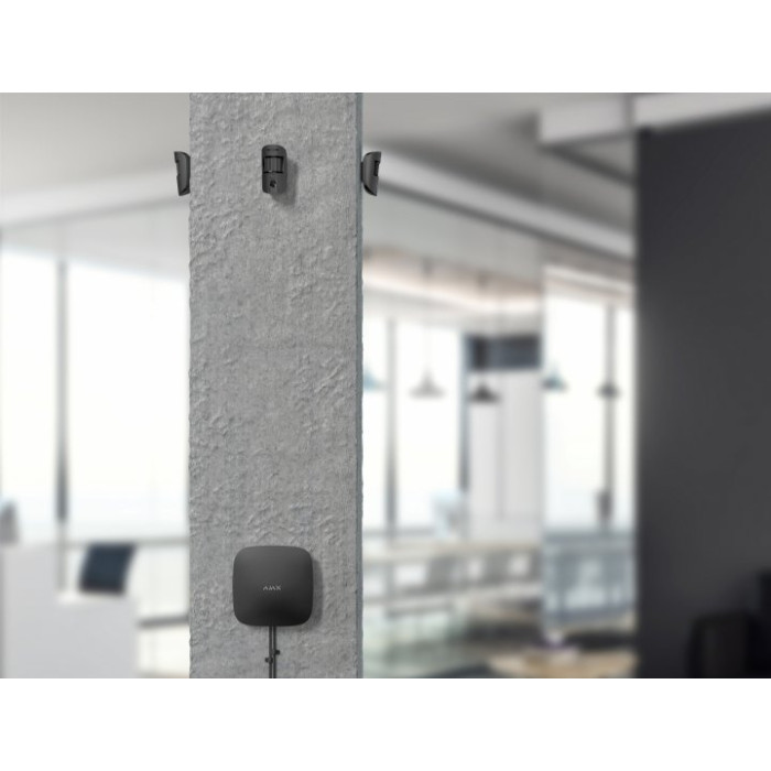 Ajax Интеллектуальная охранная централь Hub 2 Plus, gsm, ethernet, wi-fi, jeweller, беспроводная, черный