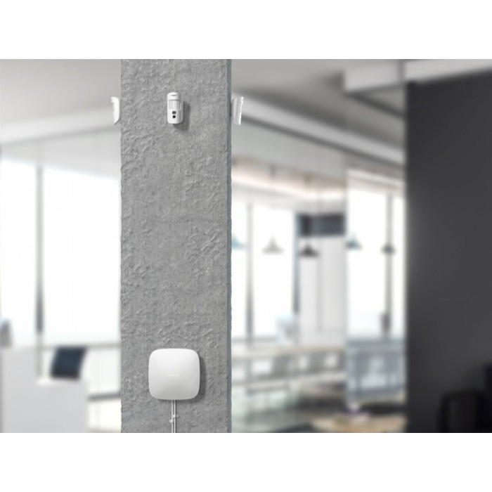 Ajax Интеллектуальная охранная централь Hub 2 Plus, gsm, ethernet, wi-fi, jeweller, беспроводная, белый