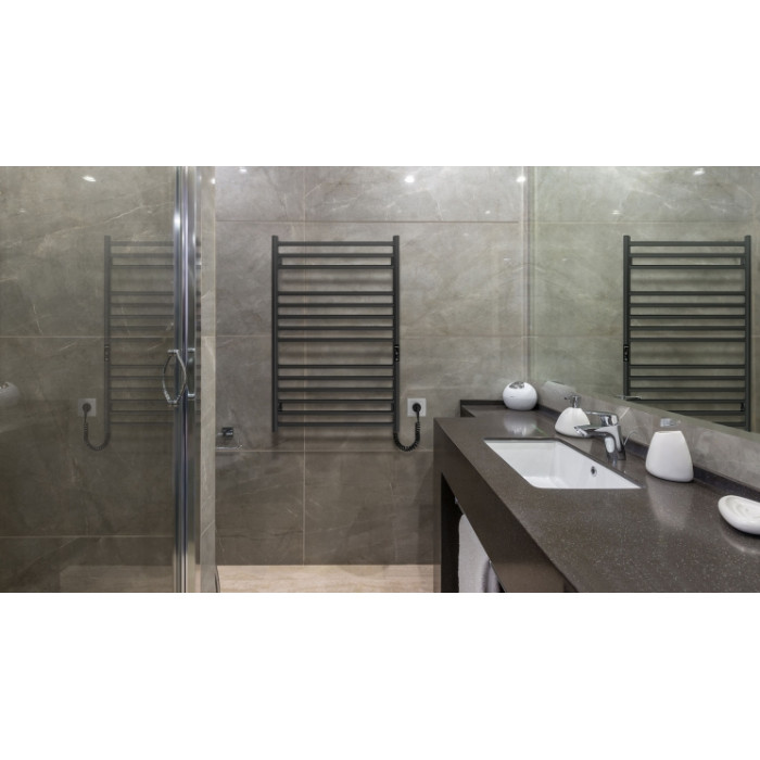 Hygge Family Полотенцесушитель электрический Greenwich, 770х530х80мм, таймер-регулятор, сталь, черный матовый