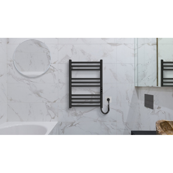 Hygge Family Полотенцесушитель электрический Greenwich, 570х430х80мм, таймер-регулятор, сталь, черный матовый