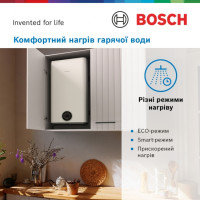 Bosch Водонагрівач електр. плаский слім Tronic 3500, 100л, 1.5кВт, ун. монтаж, електр. кер-ння, B, білий