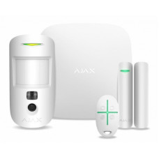 Ajax Комплект охоронної сигналізації HDR StarterKit Cam Plus, hub 2 plus, motioncam HDR, doorprotect, spacecontrol, jeweller, бездротовий, білий