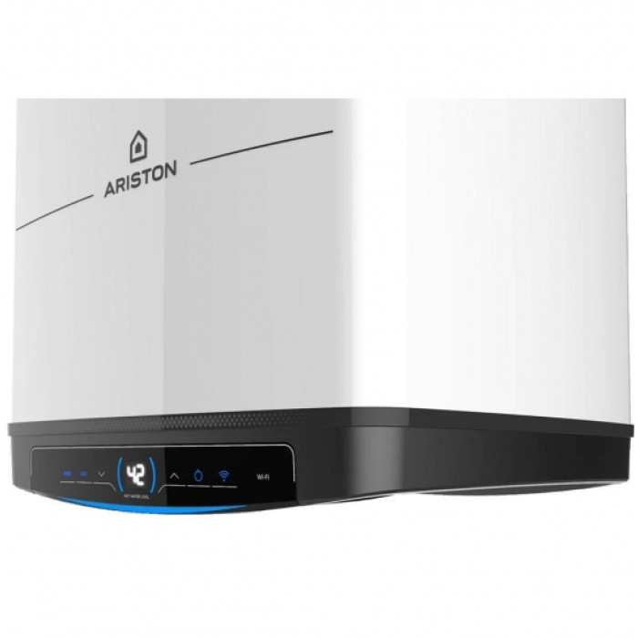 Водонагрівач електр. Ariston QUADRIS 150 WIFI FR EU прямокутний, 150л, 2,4кВт, сух. нагр. елемент, ел. кер-ня, B, Франція, білий