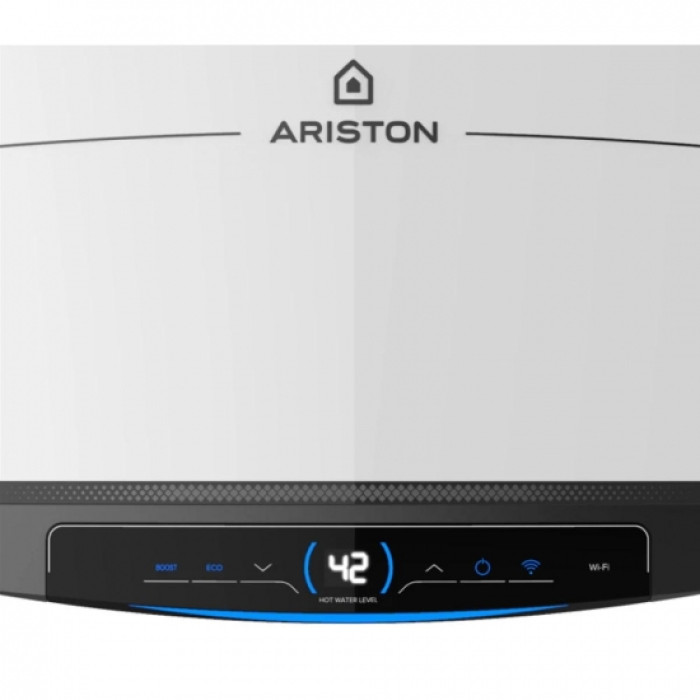 Водонагрівач електр. Ariston QUADRIS 150 WIFI FR EU прямокутний, 150л, 2,4кВт, сух. нагр. елемент, ел. кер-ня, B, Франція, білий