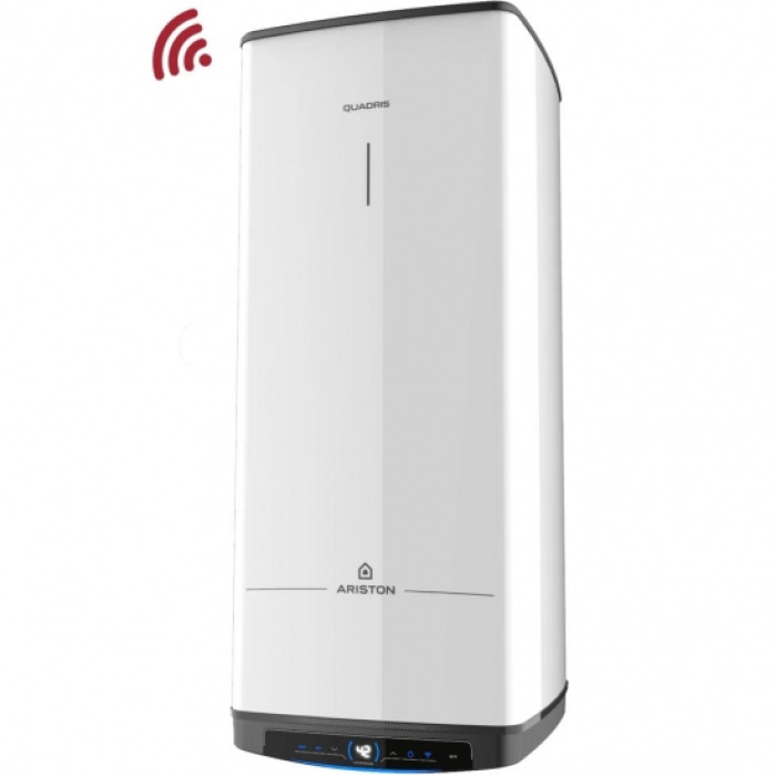 Водонагрівач електр. Ariston QUADRIS 120 WIFI FR EU прямокутний, 120л, 2,4кВт, сух. нагр. елемент, ел. кер-ня, B, Франція, білий