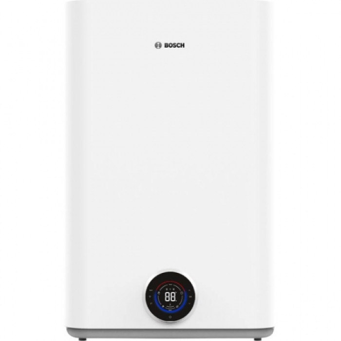 Водонагрівач електр. BOSCH плаский слім Tronic 5500iT, 100л, 1.5кВт, ун. монтаж, електр. кер-ння, Wi-Fi, B, білий