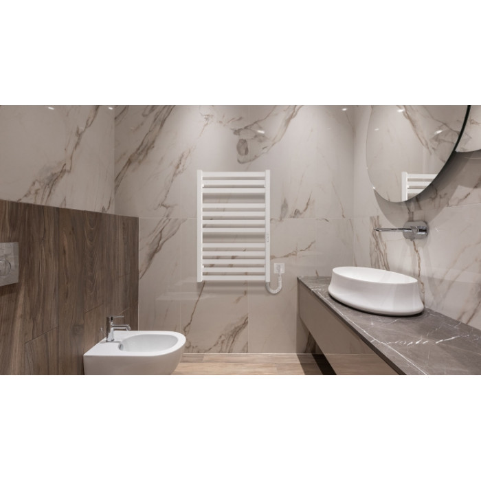 Hygge Family Полотенцесушитель электрический Oxford, 770х530х80мм, таймер-регулятор, сталь, белый матовый