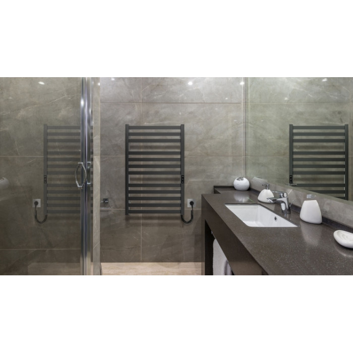 Hygge Family Полотенцесушитель электрический Oxford, 770х530х80мм, таймер-регулятор, сталь, черный матовый