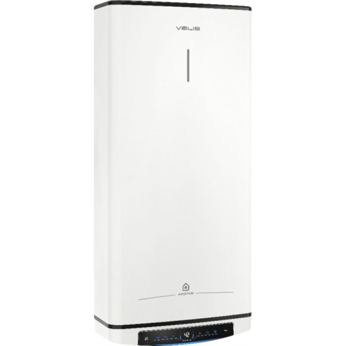 Ariston Водонагрівач електр. плаский слім VELIS PRO DRY WIFI 50 EU, 50л, 2*1,5кВт, сух тен, ун. монтаж, електр. кер-ння, B, Італія, Білий