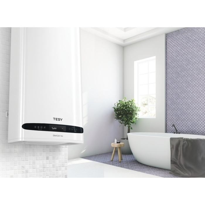 Водонагрівач електр. TESY Bellislimo Cloud плаский GCR 1002722 E31 ECW Wi-Fi, 100л, 2,2кВт, ун. монтаж, електр. кер-ння, B, білий