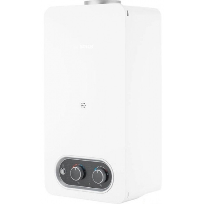 Газова колонка Bosch Therm 4000-T4004 10 л/хв 17.4 кВт регулювання потужності розпалювання від батарейок білий