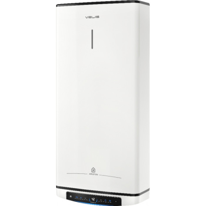 Ariston Водонагрівач електр. плаский слім VELIS PRO DRY WIFI 80 EU, 80л, 2*1,5кВт, сух тен, ун. монтаж, електр. кер-ння, B, Італія, Білий