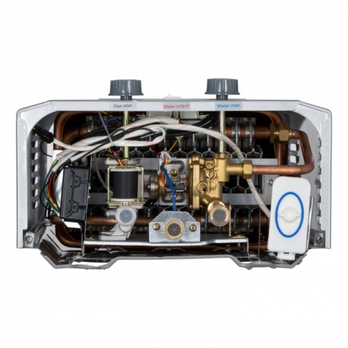Газова колонка ARDESTO HB03 10л/хв 20кВт Low NOx дисплей розпалювання від батарейки  нерж. сталь