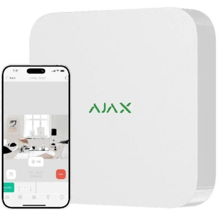 Ajax Сетевой видеорегистратор NVR, 8 каналов, jeweller, белый