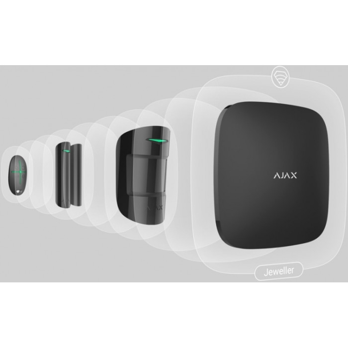 Ajax Комплект охранной сигнализации StarterKit 2, hub2, motionprotect, doorprotect, spacecontrol, jeweller, беспроводной, черный