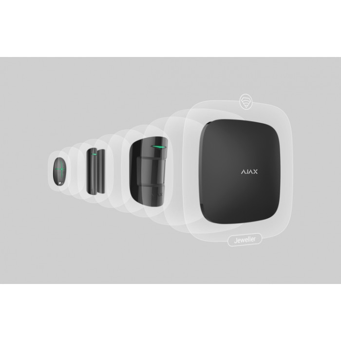 Ajax Комплект охранной сигнализации StarterKit 2, hub2, motionprotect, doorprotect, spacecontrol, jeweller, беспроводной, черный