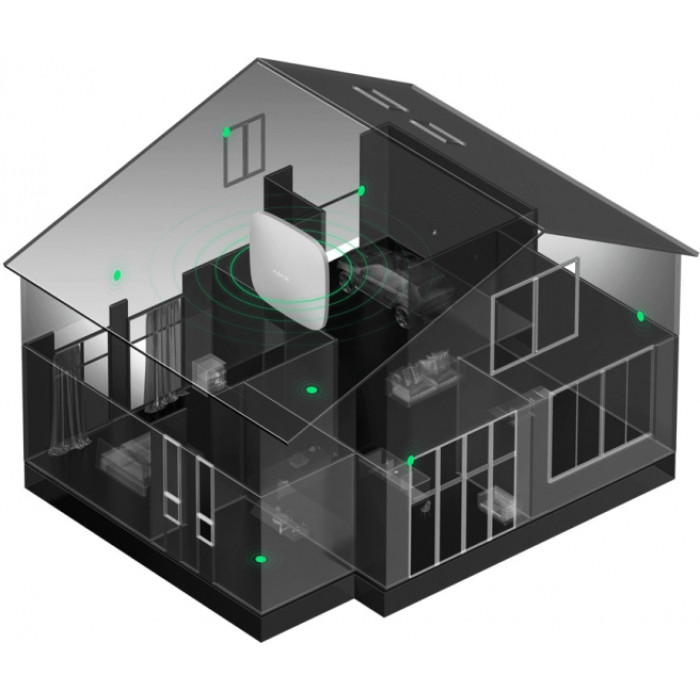 Ajax Комплект охранной сигнализации StarterKit 2, hub2, motionprotect, doorprotect, spacecontrol, jeweller, беспроводной, черный
