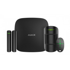 Ajax Комплект охоронної сигналізації StarterKit 2, hub2, motionprotect, doorprotect, spacecontrol, jeweller, бездротовий, чорний