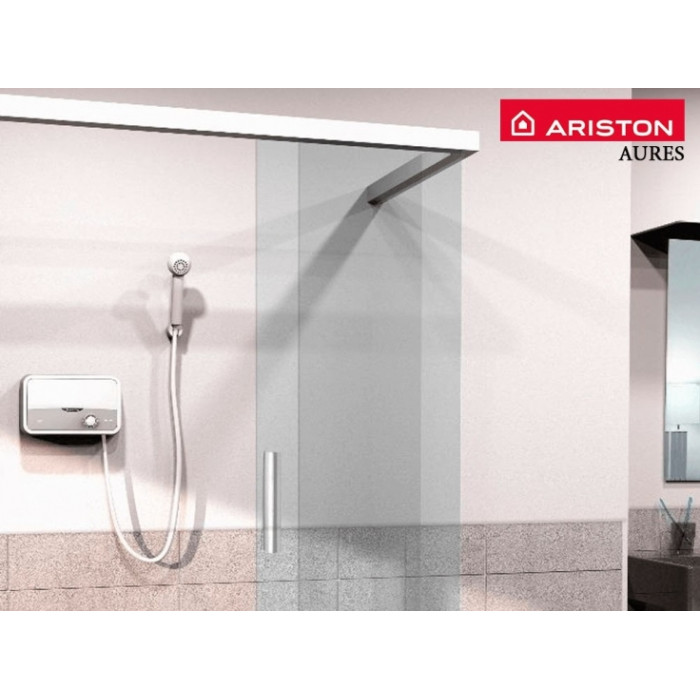 Ariston Водонагреватель электрический проточный AURES SF 5.5 COM 5.5 кВт, 3.1 л/мин.